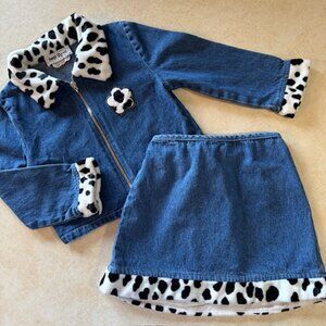 Vintage Amy Byer Denim Jacket Skirt Set  Sz 5